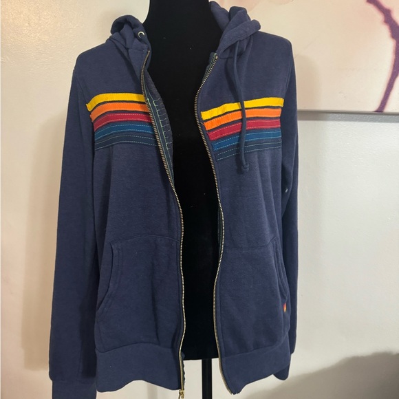 Aviator Nation Sweaters - Aviator Nation 5-Stripe Zip Hoodie
